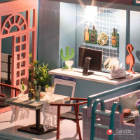 3D Интерьерный конструктор DIY House Румбокс Hongda Craft &quot;Розовое кафе&quot;