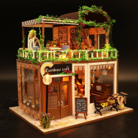 3D Інтер'єрний конструктор DIY House Румбокс Hongda Craft "Райдужне кафе"
