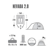 Палатка High Peak Nevada 2.0 Nimbus Grey (10196)