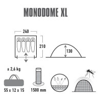 Палатка High Peak Monodome XL 4 Pearl (10311)
