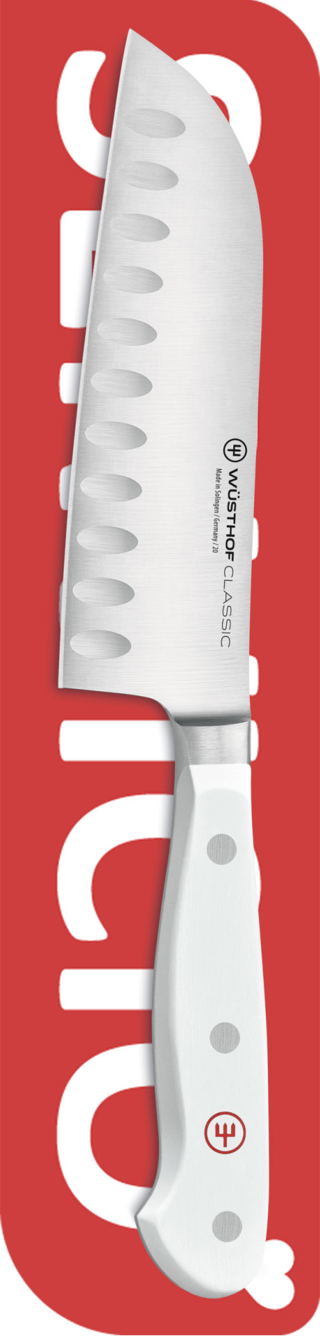 Нож сантоку с рифлением Wusthof Classic White (14 см)
