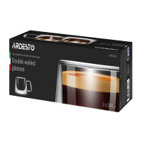 Набір чашок Ardesto із подвійними стінками 0.2 л, 2 шт