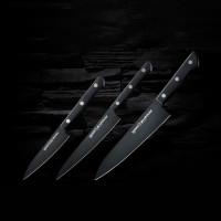 Набор кухонных ножей &quot;Поварская тройка&quot; Samura Shadow 3 шт