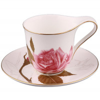 Чашка з блюдцем Lefard Чайна троянда 0.2 л