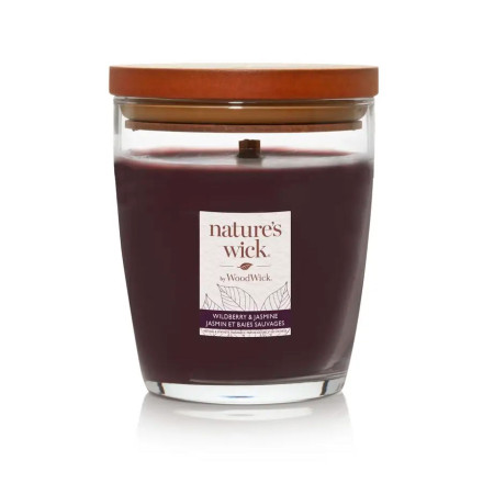 Ароматична свічка з ароматом диких ягід та жасмину Woodwick Nature’s Wick Wildberry & Jasmine 284 г