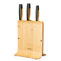 Набор ножей с бамбуковой подставкой Fiskars Functional Form (4 пр)