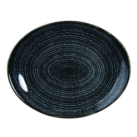 Тарілка овальна Churchill Studio Prints Homespun Charcoal Black 31.7х25.5 см