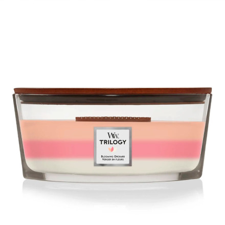 Ароматична свічка з ніжними нотами Woodwick Ellipse Trilogy Blooming Orchard