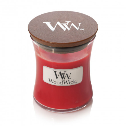 Ароматическая свеча с ароматом рождественских ягод Woodwick Crimson Berries