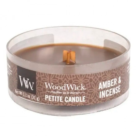 Ароматична свічка з ароматом бурштину та ладану Woodwick Amber & Incense