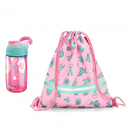 Детский набор pink: бутылка Contigo + сумка-мешок Reisenthel