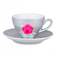 Чашка з блюдцем Lefard Яскравий квітка 0.1 л