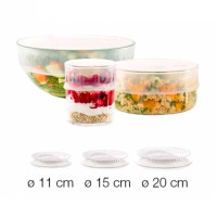 Набор силиконовых крышек Lekue Reusable Flexible Lids 11,15, 20 см