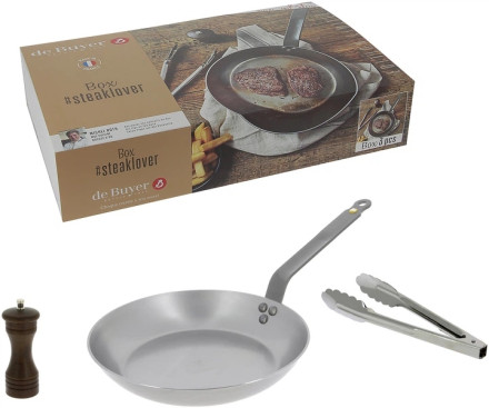 Сковорода с мельницей и шипцами de Buyer Mineral B Element 26 см