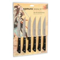 Набор кухонных ножей для стейка Samura Harakiri 6 шт