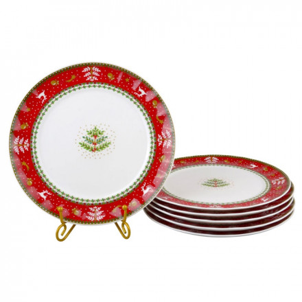 Набор тарелок Lefard Рождественская коллекция Ø26 см (6 шт)