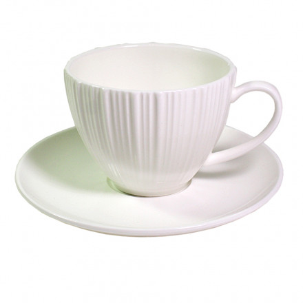 Чашка з блюдцем Fissman Elegance White 0.1 л