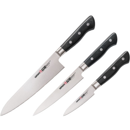 Набір кухонних ножів "Кухарська трійка" Samura Pro-S 3 шт