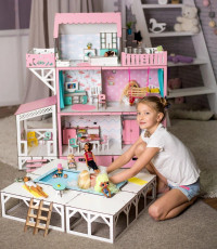 Кукольный дом без мебели NestWood &quot;Люкс&quot; с террасой, балконом и бассейном