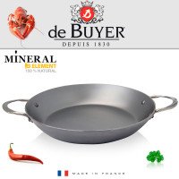 Сковорода овальна de Buyer Mineral B Element 32 см c ручками з нержавіючої сталі