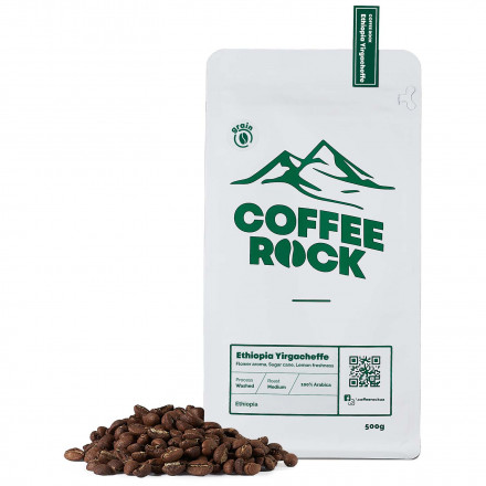 Кава арабіка 100% Coffee Rock Моносорт Ефіопія Йоргачеф (свіжообсмажена зернова)