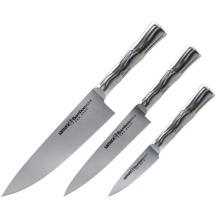 Набір кухонних ножів "Кухарська трійка" Samura Bamboo 3 шт