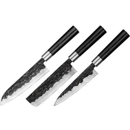 Набір кухонних ножів "Кухарська трійка" Samura Blacksmith 3 шт