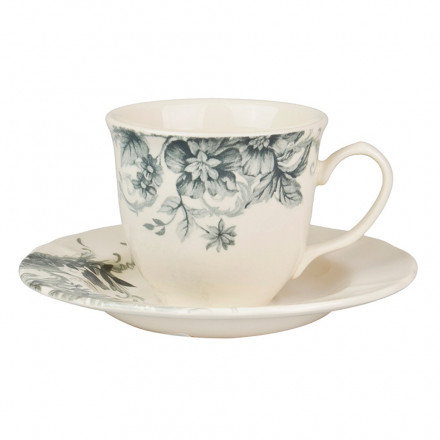 Чашка с блюдцем Claytan Ceramics Винтажные цветы 0.2 л