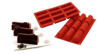 Силиконовая форма для десертов Silikomart MIDI BUCHE (Размер десерта: 84х82х35 мм)