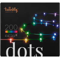 Гирлянда Smart LED Twinkly Dots Lights RGB 200 Gen II, IP44, 10м, прозрачный кабель
