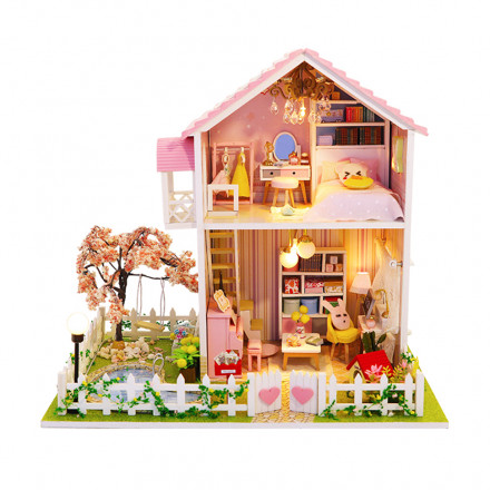 3D Інтер`єрний конструктор DIY House Румбокс Hongda Craft "Казковий будиночок / Sakura"