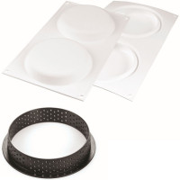 Форма силиконовая + 2 кольца для тарта Silikomart 12 см