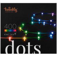 Гирлянда Smart LED Twinkly Dots Lights RGB 400 Gen II, IP44, 20м, прозрачный кабель