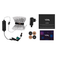 Гирлянда Smart LED Twinkly Curtain RGBW 400, Gen II, IP44, 1.45 х 2.1м, прозрачный кабель