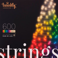 Гирлянда Smart LED Twinkly Strings RGBW 600, Gen II, IP44, длина 48м, черный кабель