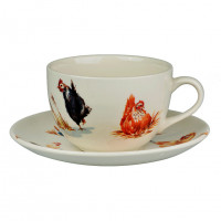 Чашка с блюдцем Claytan Ceramics Птичья ферма 0.24 л
