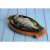 Сковорода чугунная для рыбы LAVA 15x24 см на деревянной подставке