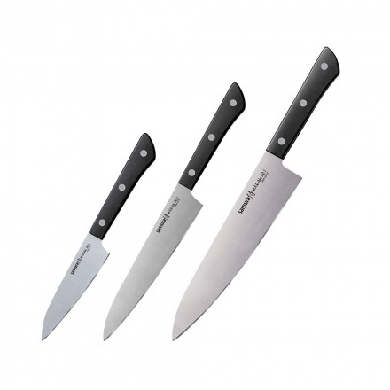 Набор кухонных ножей "Поварская тройка" Samura Harakiri 3 шт