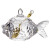 Икорница с ложкой LeGlass Золотая рыбка 16х10 см 355-004