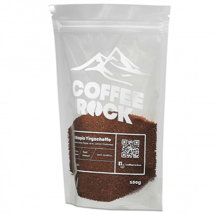 Кава арабіка 100% Coffee Rock Моносорт Ефіопія Йоргачеф (мелена пiд aeropres)
