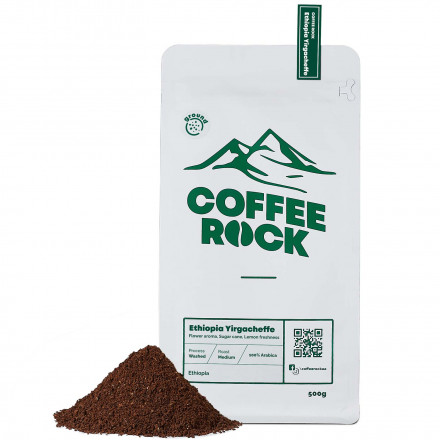 Кава арабіка 100% Coffee Rock Моносорт Ефіопія Йоргачеф (мелена пiд v-60)