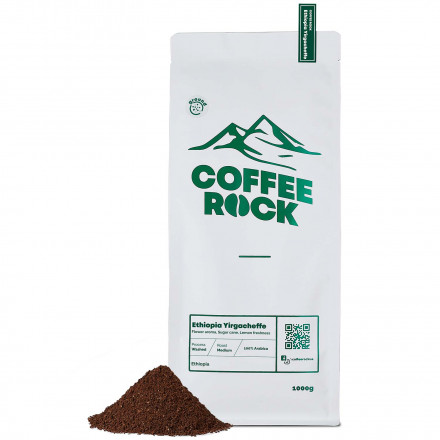 Кава арабіка 100% Coffee Rock Моносорт Ефіопія Йоргачеф (мелена пiд фильтр машину)