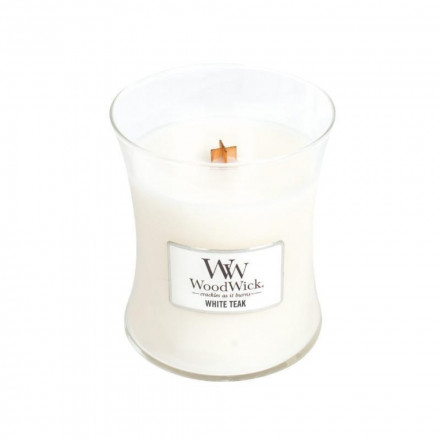 Ароматическая свеча с ароматом сандалового дерева и дуба Woodwick White Teak