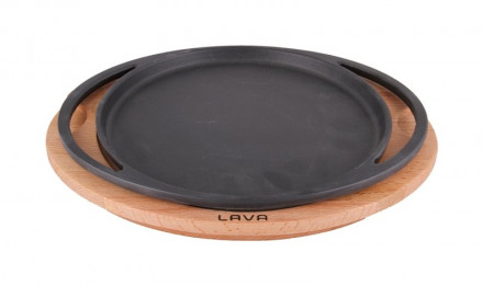 Сковорода LAVA на деревянной подставке с двумя ручками 20 см