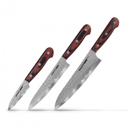 Набор кухонных ножей "Поварская тройка" Samura Kaiju 3 шт