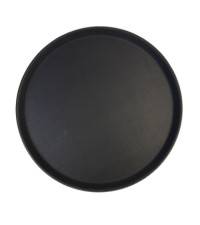 Поднос антискользящий круглый черный One Chef