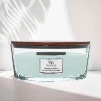 Ароматическая свеча с нотами шалфея, океана и кедра Woodwick Medium Sagewood &amp; Seagrass