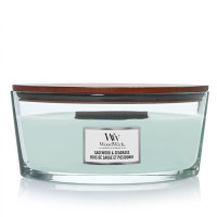 Ароматическая свеча с нотами шалфея, океана и кедра Woodwick Medium Sagewood &amp; Seagrass