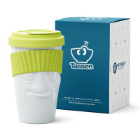 Чашка Tassen TO GO "Вкуснятина", 0.400 л, фарфор/силикон, лайм Чашка Tassen TO GO "Вкуснятина", 0.400 л, фарфор/силикон, лайм