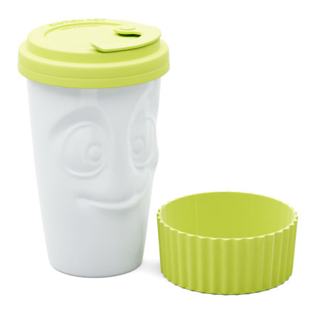 Чашка Tassen TO GO "Вкуснятина", 0.400 л, фарфор/силикон, лайм